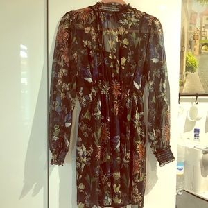 Zara high neck chiffon camisole dress